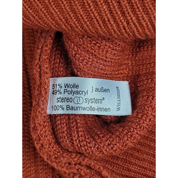 Maselli Mens XL Sweater Pullover Orange Wool Blend Knit Casual Austria Logo EUC - Picture 8 of 15